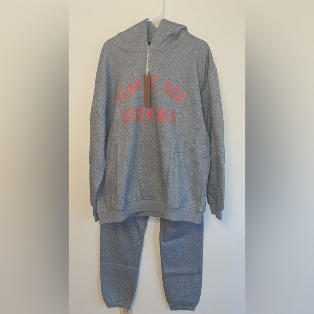 Fear of God Essentials Gray Sweatshirt and Pants Set